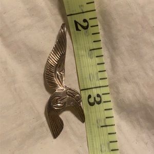 Indigenous silver carved hummingbird pendant